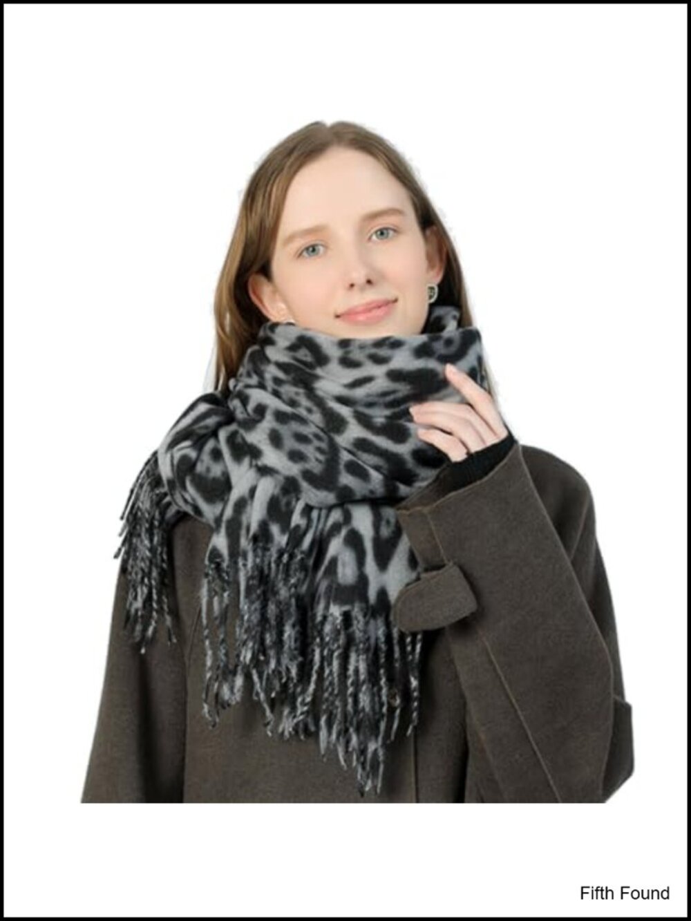 Oversized Leopard Print Blanket Scarf Cashmere-Like Acrylic Wrap Shawl